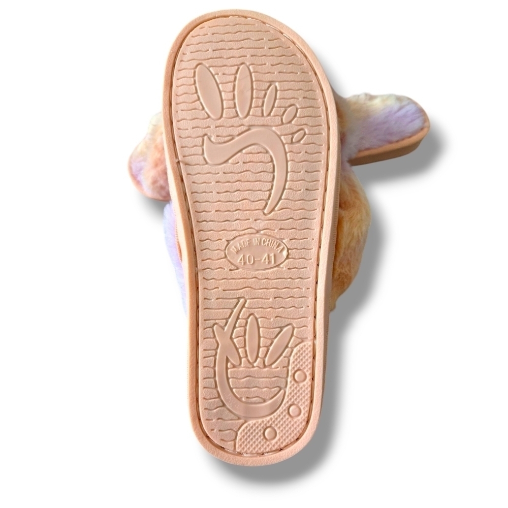 NWT Orange Sherbert Fuzzy Slippers 9/ 9.5 - Picture 3 of 5